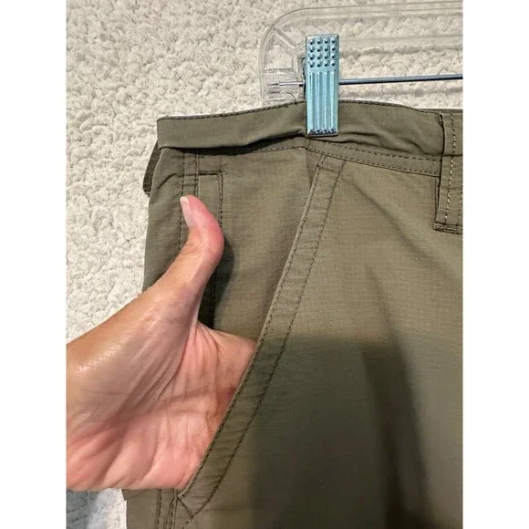 Hawke&Co Cargo Short Pants Mens 36 Solid Beige Mid Rise Zip Fly Pockets Casual - Picture 6 of 16